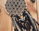 Flower of Life Black Macrame - Image 