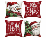 Cushion Covers Set in Red White - Image 
