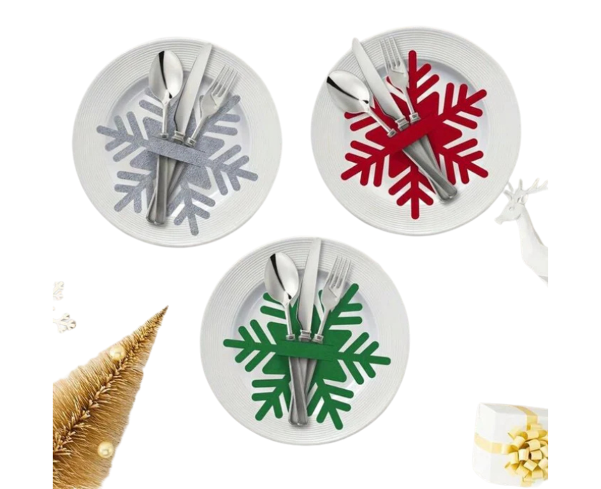 snowflakes table 1 Snowflake Utensil Holder - Image 1