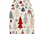 Christmas Tree Table Runner in Red Grey - Image 