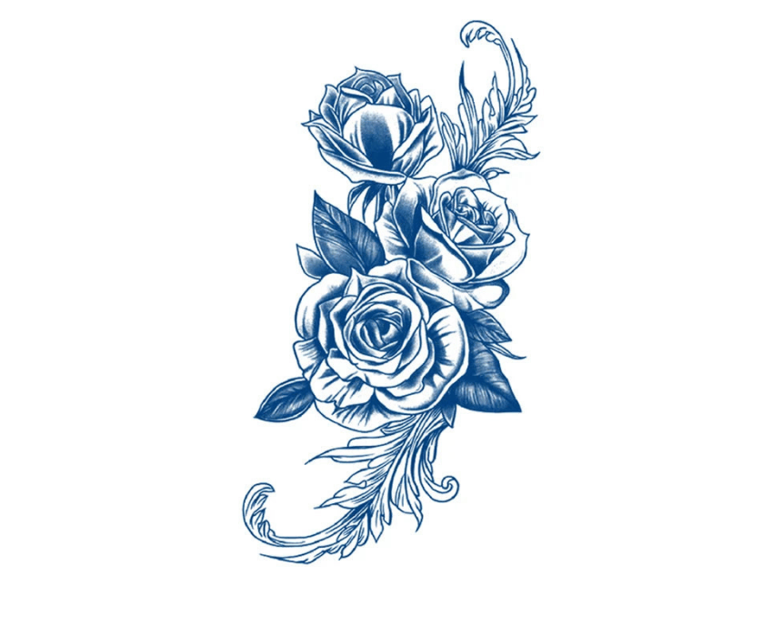 09-three-roses-semi-permanent-jagua-tattoo Roses Large Jagua Tattoo - Image 1