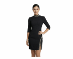 Classy Black Dress Stand Up Collar With Glitter Design - Image 