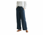 Navy Loose Fit Pant With Elastic Waist - Image 