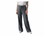 Dark Grey Loose Fit Pant With Elastic Waist - Image 