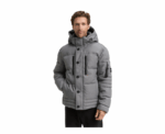 Tom Tailor Puffer Anthracite Jacket with Detachable Hood - Image 