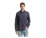 Tom Tailor Long Sleeved Grey Shirt With Chest Pocket - Image 