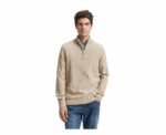Tom Tailor Long Sleeve Knitwear With Half Zipper To Close - Image 