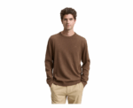 Tom Tailor Basic Knitted Brown Pullover Made of Cotton - Image 