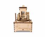 Telephone Booth Rotational Music Box 3D Mechanical Wooden Puzzle - Image 