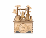 Animal Paradise Rotational Music Box 3D Mechanical Wooden Puzzle - Image 