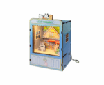 Healing Cat Street 3D Mechanical Wooden Puzzle Music Box - Image 