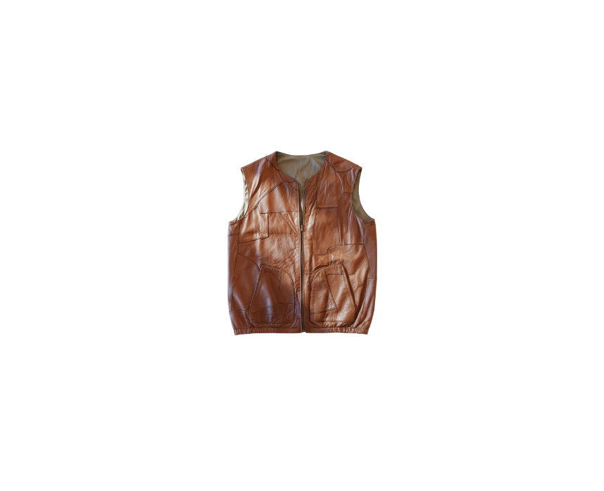 1 Leather camel vest - Image 1