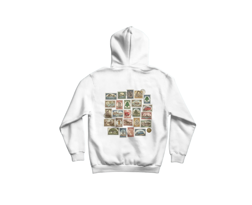 1 Lebanon Vintage Stamps Hoodie - Image 1