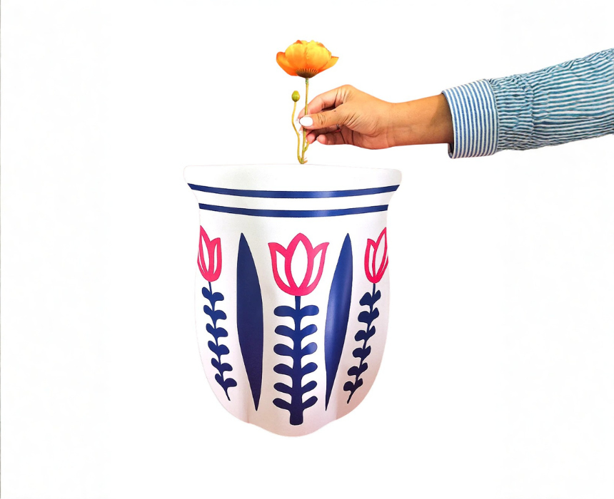 1 Heritage Hug Blue Paper Vase - Image 1