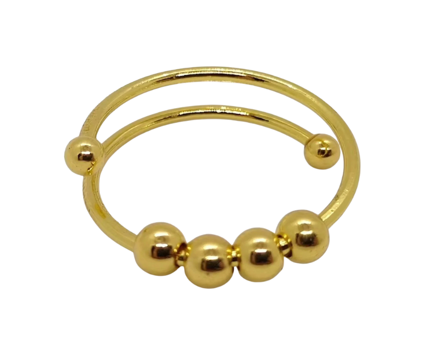 1 Spinning Beads Frosted Gold Plated - Image 1