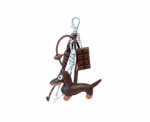 Chocolate & Pup PU Leather Bag Charm - Image 
