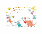 Dinosaurs with the Solar System Wall Decal - Image 