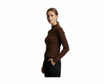 Long Sleeved Brown Sweater Stand up Collar - Image 
