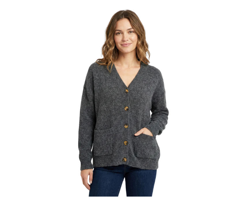 1 Long Sleeve Button Knitwear Dark Grey Cardigan - Image 1