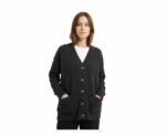 Long Sleeve Button Knitwear Black Cardigan - Image 