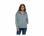 Long Sleeve Fleeced Grey Jacket With Zipper To Close - Image 