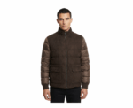 Damat Dark Brown Padded Jacket With Stand up Collar - Image 