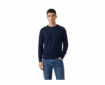 Damat Round Neck Knitwear Navy Long Sleeve Pullover - Image 