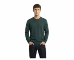 Damat Round Neck Knitwear Dark Green Long Sleeve Pullover - Image 