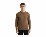 Damat Round Neck Knitwear Brown Long Sleeve Pullover - Image 