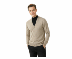 Damat Long Sleeve Beige Pullover With Button To Close - Image 