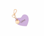 Vegan Leather Heart Keychain in Purple - Image 