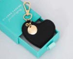 Black Vegan Leather Heart Keychain - Image 