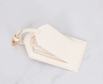 Off White Vegan Leather Luggage Tag - Image 