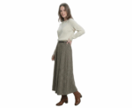 Long Brown Skirt With Belt - Image 