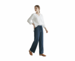 Navy Loose Fit Pant With Elastic Waist - Image 