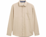 Tom Tailor Long Sleeved Beige Shirt With Chest Pocket - Image 