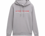 Tom Tailor Grey Hoodie with Logo Print - Image 