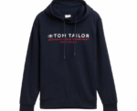 Tom Tailor Navy Hoodie with Logo Print - Image 