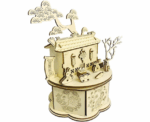 Jade Rabbit Rotational Music Box 3D Mechanical Wooden Puzzle - Image 