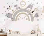 Animals on Rainbow Wall Sticker - Image 