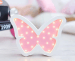 Butterfly Wood Led Light bulbs in Pink - Image 