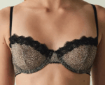 Penti Beige Embroidered Leopard Patterned Underwire Balconette Bra - Image 