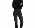 Long Sleeved Black Sweater Stand up Collar - Image 