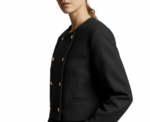 Long Sleeve Black Jacket Double Button To Close - Image 