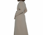 Beige Long Chamois Coat With Side Pockets - Image 
