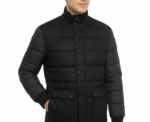 Damat Black Padded Jacket With Stand up Collar - Image 