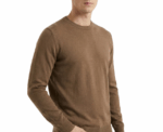 Damat Round Neck Knitwear Brown Long Sleeve Pullover - Image 