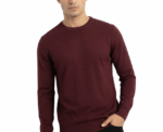 Damat Round Neck Knitwear Bordo Long Sleeve Pullover - Image 