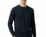Damat Round Neck Knitwear Black Long Sleeve Pullover - Image 