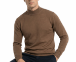 Damat Brown High Neck Knitted Pullover - Image 